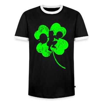 Haltérophilie Trèfle de la Saint-Patrick - T-shirt contrasté Homme - noir/blanc - Devant - AI Model Female 172 light (172cm) & AI Model Male 178 light (178cm)