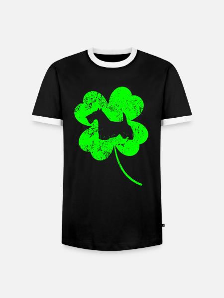 Scottish-terrier St.Patrick's day Shamrock - Männer Kontrast-T-Shirt - Schwarz/Weiß