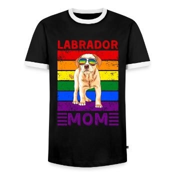 Maman Labrador LGBTQ - T-shirt contrasté Homme - noir/blanc - Devant - AI Model Female 172 light (172cm) & AI Model Male 178 light (178cm)