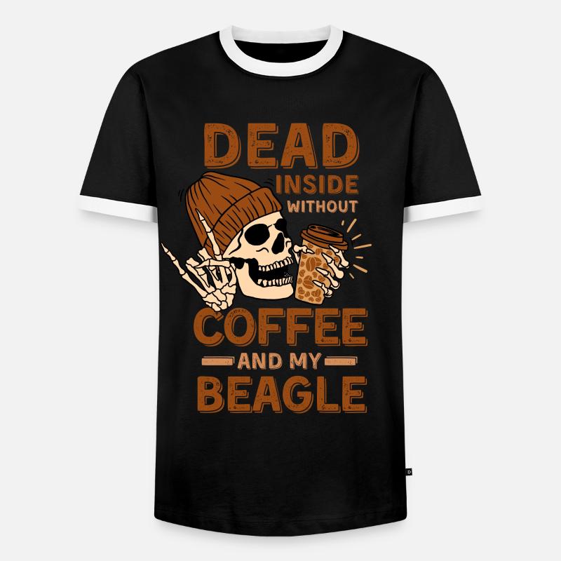 Coffee Beagle lover - Men's Ringer Shirt - black/white