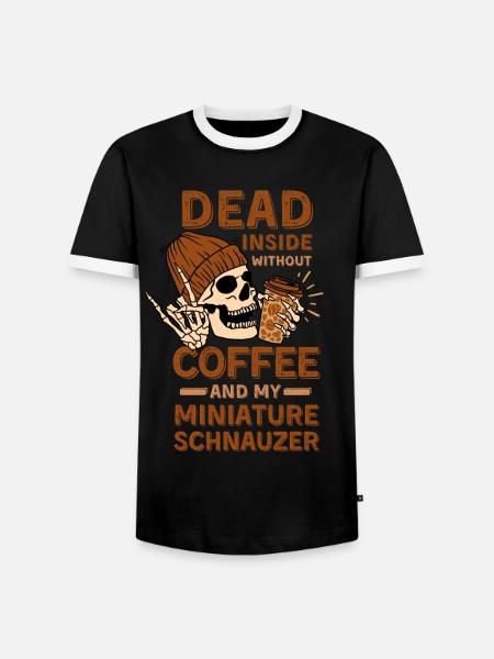 Kaffee-Zwergschnauzer-Liebhaber - Männer Kontrast-T-Shirt - Schwarz/Weiß