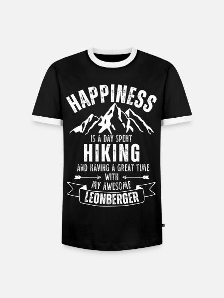 Wandern mit Leonberger - Männer Kontrast-T-Shirt - Schwarz/Weiß