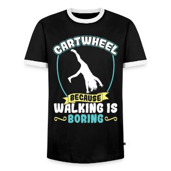 Cartwheel - Parce que marcher est ennuyeux - T-shirt contrasté Homme - noir/blanc - Devant - AI Model Female 172 light (172cm) & AI Model Male 178 light (178cm)