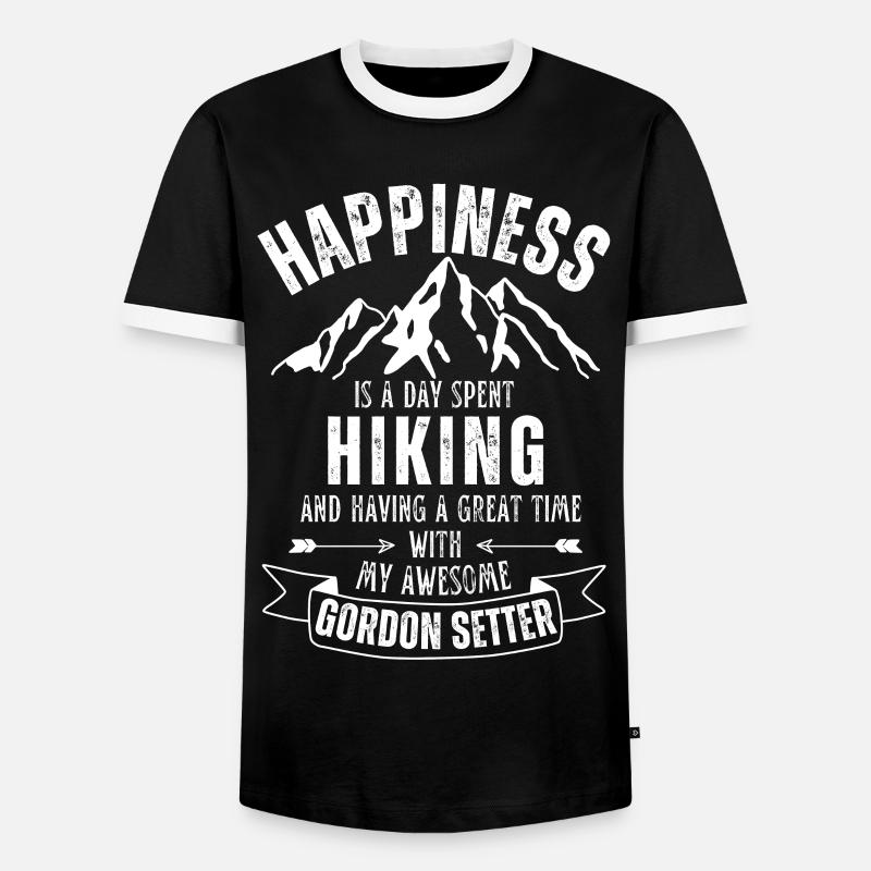 Wandern Gordon-Setter - Männer Kontrast-T-Shirt - Schwarz/Weiß