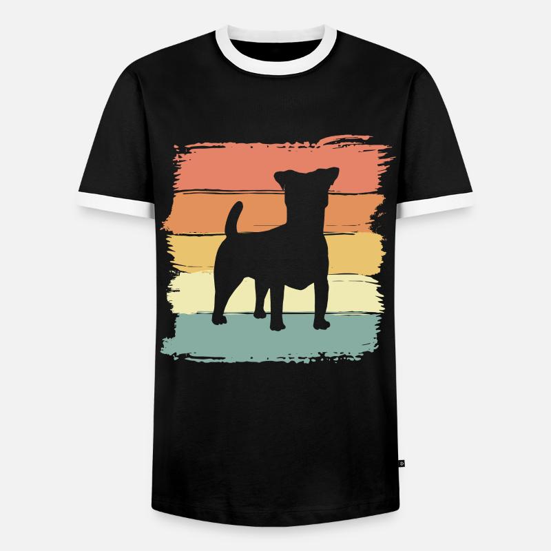 Russel-terrier retro - Men's Ringer Shirt - black/white