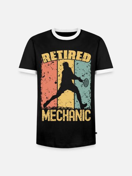 Tennis retired mechanic - Men's Ringer Shirt - black/white
