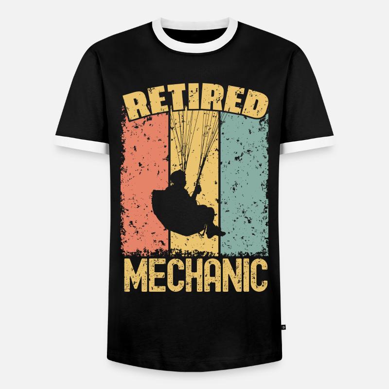 Paragliding retired mechanic - Men's Ringer Shirt - black/white
