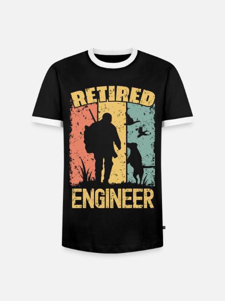 Hunting retired engineer - Men's Ringer Shirt - black/white