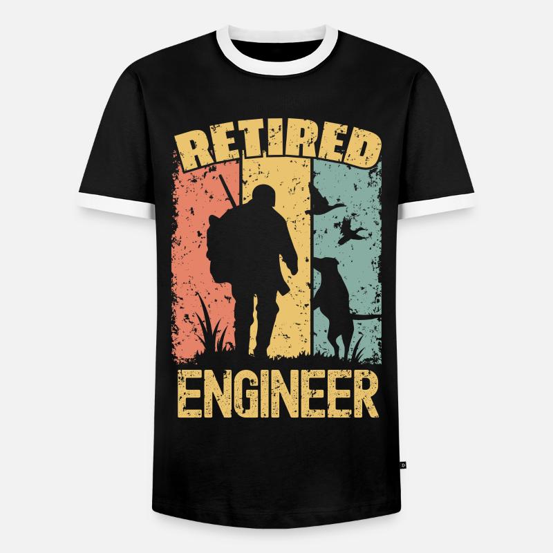 Hunting retired engineer - Men's Ringer Shirt - black/white
