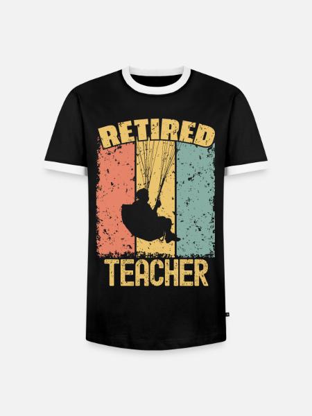 Paragliding retired teacher - Men's Ringer Shirt - black/white