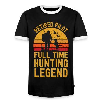 Pilot Ruhestand Jagd - Männer Kontrast-T-Shirt - Schwarz/Weiß - Vorne - AI Model Female 172 light (172cm) & AI Model Male 178 light (178cm)