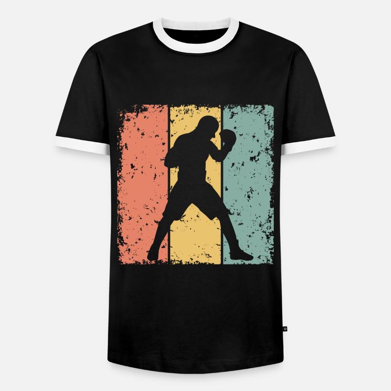 Boxen retro - Männer Kontrast-T-Shirt - Schwarz/Weiß