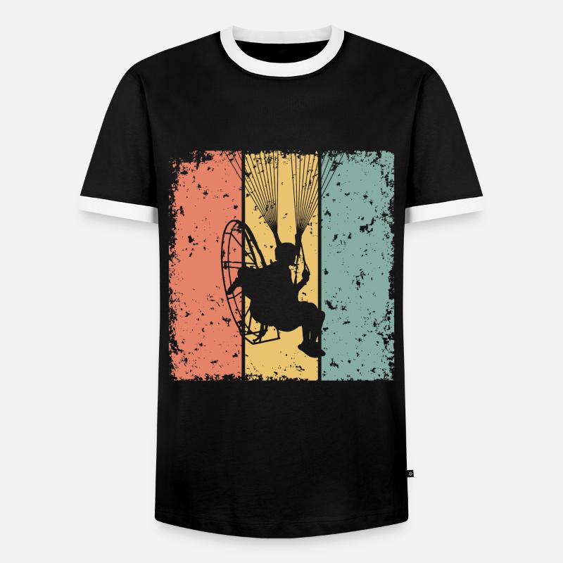 Paramotor retro - Men's Ringer Shirt - black/white