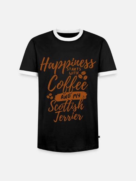 Coffee Scottish-terrier lover - Men's Ringer Shirt - black/white