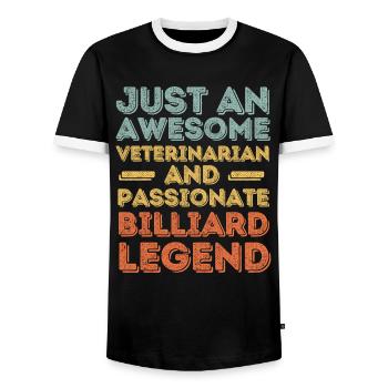 Tierarzt Billard Legende retro - Männer Kontrast-T-Shirt - Schwarz/Weiß - Vorne - AI Model Female 172 light (172cm) & AI Model Male 178 light (178cm)