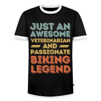 Tierarzt Biker Legende retro - Männer Kontrast-T-Shirt - Schwarz/Weiß - Vorne - AI Model Female 172 light (172cm) & AI Model Male 178 light (178cm)