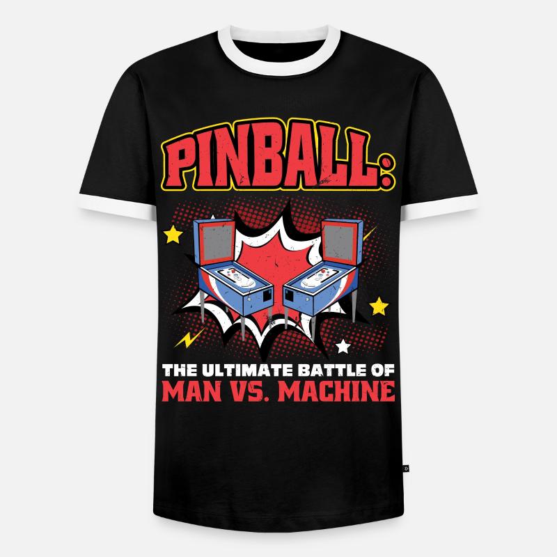 Pinball - Man Vs. Machine - Männer Kontrast-T-Shirt - Schwarz/Weiß