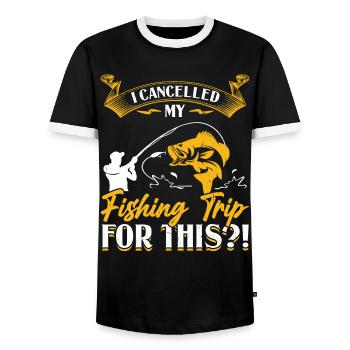J’ai annulé mon voyage de pêche pour cela - Pêche - T-shirt contrasté Homme - noir/blanc - Devant - AI Model Female 172 light (172cm) & AI Model Male 178 light (178cm)