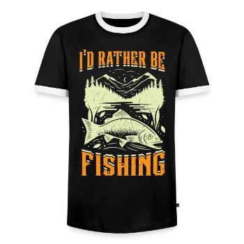 I'd Rather Be Fishing - Männer Kontrast-T-Shirt - Schwarz/Weiß - Vorne - AI Model Female 172 light (172cm) & AI Model Male 178 light (178cm)
