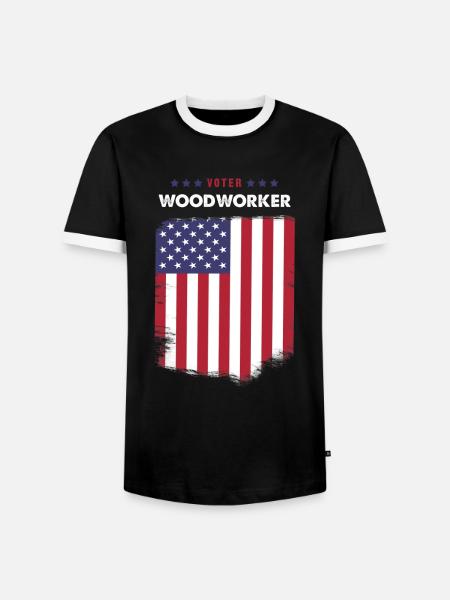 Wähler Holzarbeiter - Männer Kontrast-T-Shirt - Schwarz/Weiß