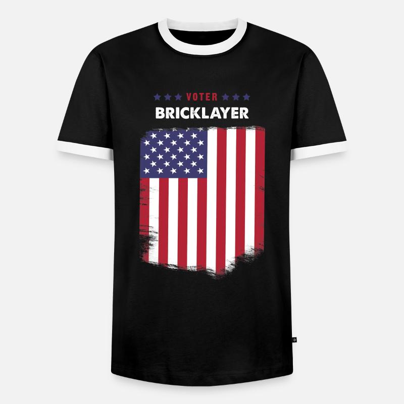 Voter Bricklayer - Men's Ringer Shirt - black/white