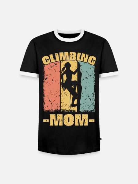 Kletternde Mutter - Männer Kontrast-T-Shirt - Schwarz/Weiß