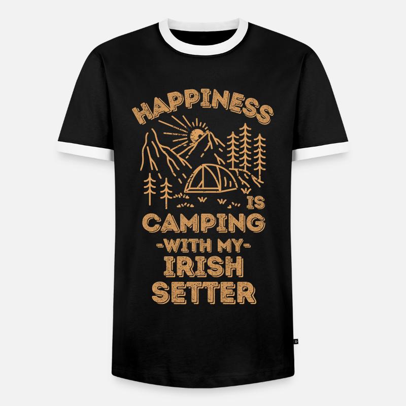 Camping mit irish-setter - Männer Kontrast-T-Shirt - Schwarz/Weiß