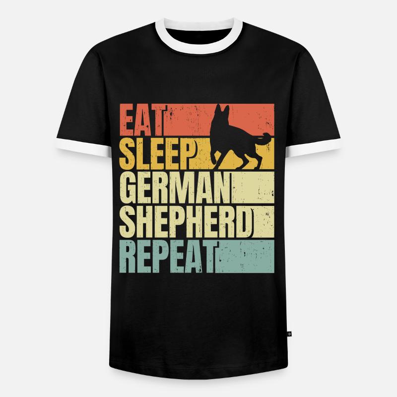 Eat sleep German-shepherd repeat - Men's Ringer Shirt - black/white