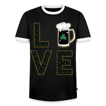 Love St. Patricks day - Men's Ringer Shirt - black/white - Front - AI Model Female 172 light (172cm) & AI Model Male 178 light (178cm)