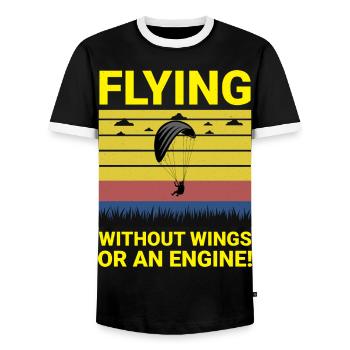 Pilote de parapente Aventures en parapente Vol - T-shirt contrasté Homme - noir/blanc - Devant - AI Model Female 172 light (172cm) & AI Model Male 178 light (178cm)