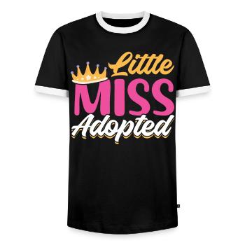 Kleine Miss Adoptiert - Stolz und Geliebt - Männer Kontrast-T-Shirt - Schwarz/Weiß - Vorne - AI Model Female 172 light (172cm) & AI Model Male 178 light (178cm)