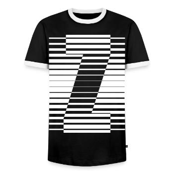 INITIAL Z - Men's Ringer Shirt - black/white - Front - AI Model Female 172 light (172cm) & AI Model Male 178 light (178cm)