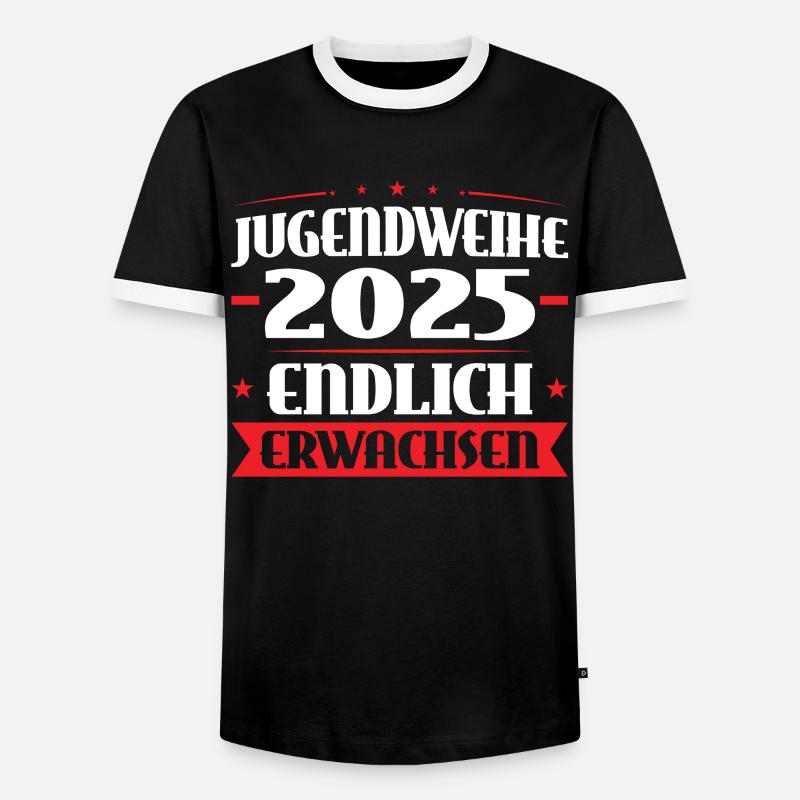 Jugendweihe 2025 Mädchen Junge - Männer Kontrast-T-Shirt - Schwarz/Weiß