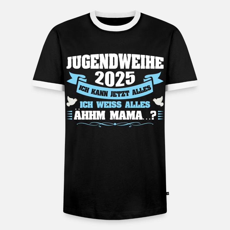 Jugendweihe 2025 Mädchen Junge - Männer Kontrast-T-Shirt - Schwarz/Weiß