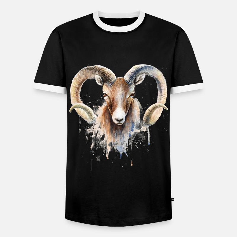 Sternzeichen Widder - Männer Kontrast-T-Shirt - Schwarz/Weiß
