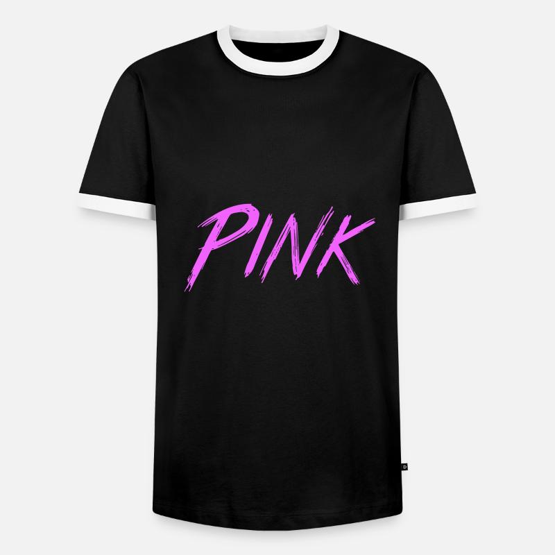 pink - Men's Ringer Shirt - black/white