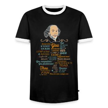 Shakespeare enseignant enseignant cadeau de graduation - T-shirt contrasté Homme - noir/blanc - Devant - AI Model Female 172 light (172cm) & AI Model Male 178 light (178cm)