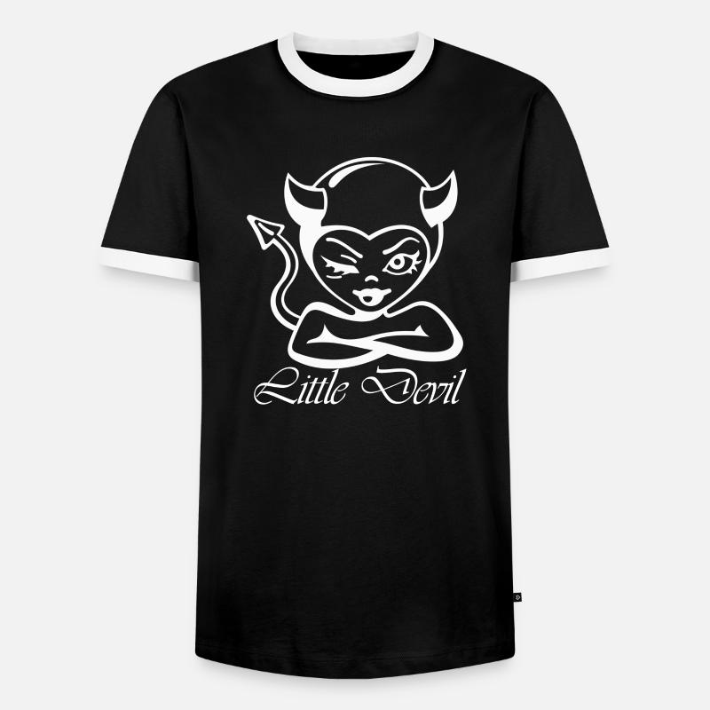 Little devil - Männer Kontrast-T-Shirt - Schwarz/Weiß