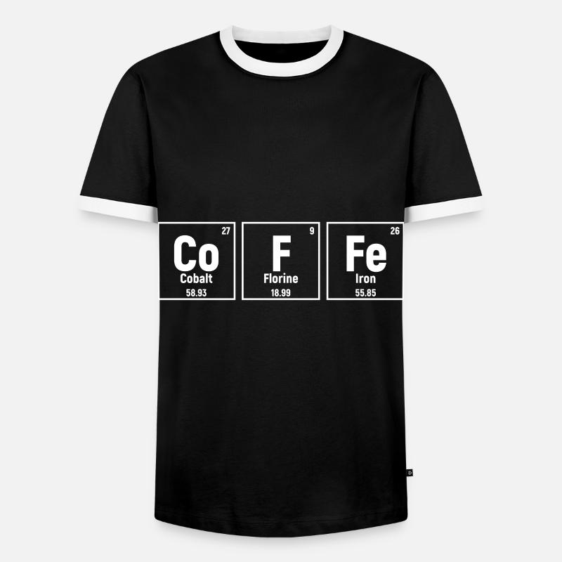 Periodic table coffee - Men's Ringer Shirt - black/white