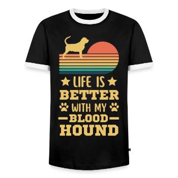 Légendaire Bloodhound Vintage Rétro - T-shirt contrasté Homme - noir/blanc - Devant - AI Model Female 172 light (172cm) & AI Model Male 178 light (178cm)