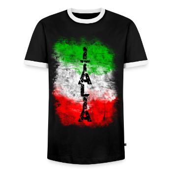 italia - Männer Kontrast-T-Shirt - Schwarz/Weiß - Vorne - AI Model Female 172 light (172cm) & AI Model Male 178 light (178cm)
