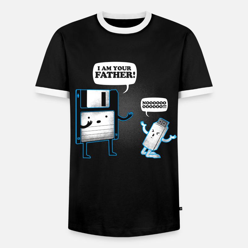 Diskette USB-Stick Retro - Männer Kontrast-T-Shirt - Schwarz/Weiß