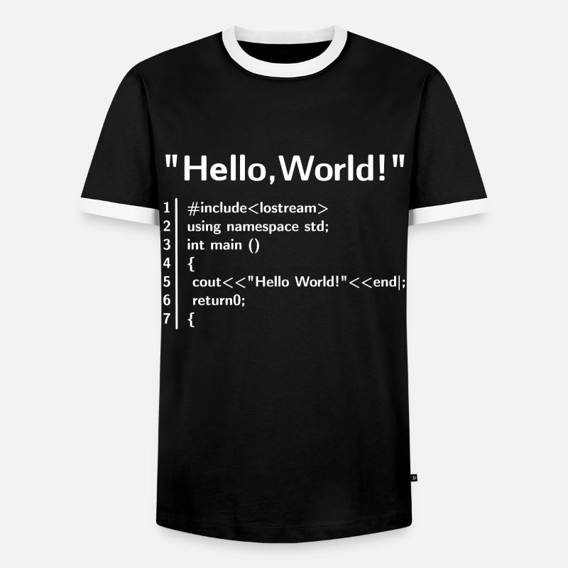 Hello Welt Programm - Programmierer T-Shirt - Männer Kontrast-T-Shirt - Schwarz/Weiß