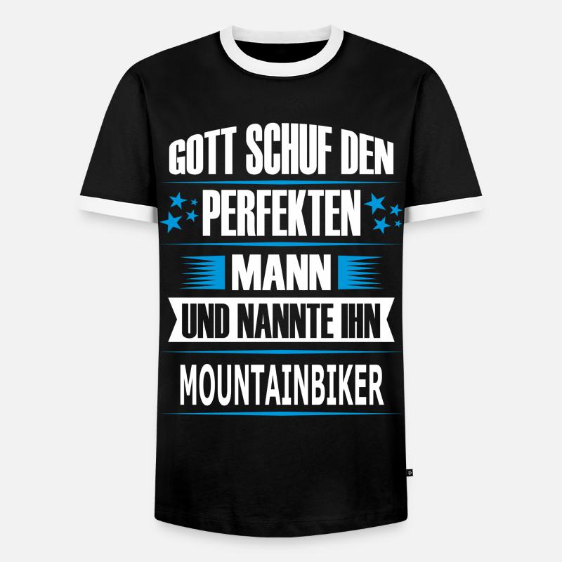 MOUNTAINBIKER - Männer Kontrast-T-Shirt - Schwarz/Weiß