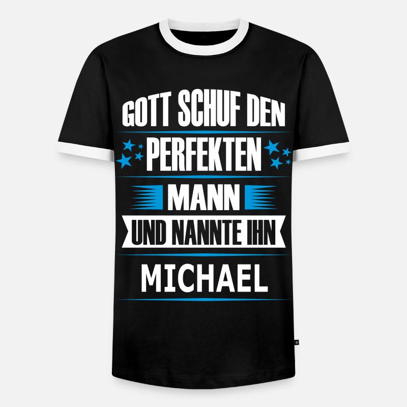 MICHAEL - Männer Kontrast-T-Shirt - Schwarz/Weiß