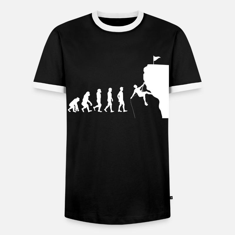 Evolution climbing - Men's Ringer Shirt - black/white