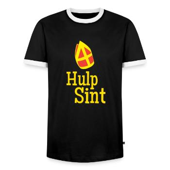 Hulp Sint Sinterklaas - Männer Kontrast-T-Shirt - Schwarz/Weiß - Vorne - AI Model Female 172 light (172cm) & AI Model Male 178 light (178cm)