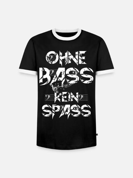OHNE BASS KEIN SPASS - Männer Kontrast-T-Shirt - Schwarz/Weiß