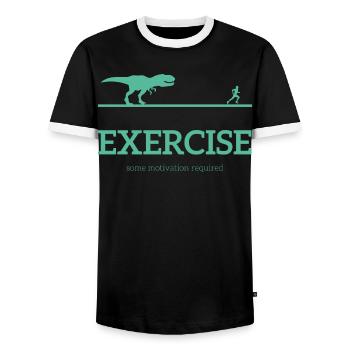 T-shirt de formation - Courir - Sport - Drôle - T-shirt contrasté Homme - noir/blanc - Devant - AI Model Female 172 light (172cm) & AI Model Male 178 light (178cm)