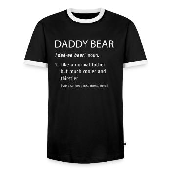 Definition bear fun father birthday gift daddy - Men's Ringer Shirt - black/white - Front - AI Model Female 172 light (172cm) & AI Model Male 178 light (178cm)